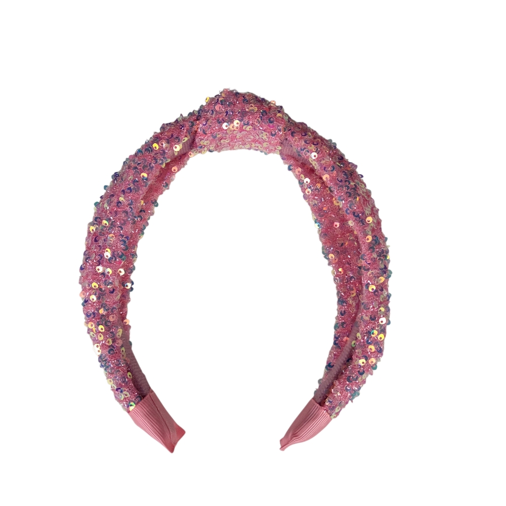 🔥4/$20 Sequined Knotted Headband NEW -Teen/Adult -Pink **SEE MEASUREMENTS**
